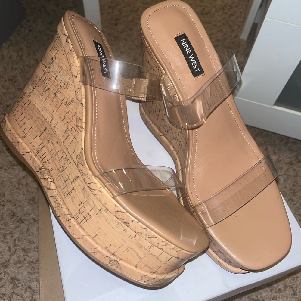 Nine West transparent wedges